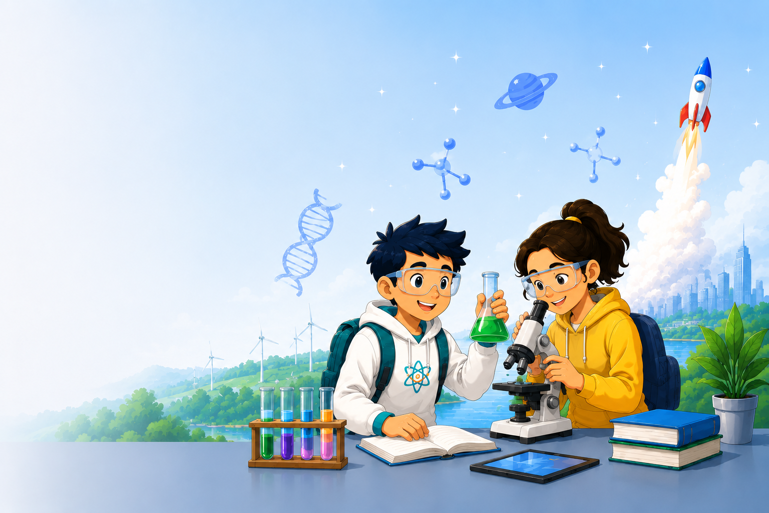 Science Students Illustration